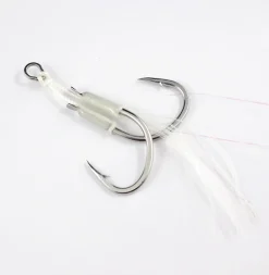 Harbor Assist Hooks|Flies>Twin Assist White Glow 2-pack