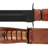 Ka-bar Hunting Knives|Flies>KB1225 Fighting Utility Knife Brown Leather Sheath Straight Edge