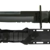 Ka-bar Hunting Knives|Flies>KB1245 Tanto Black Knife with Black Hard Sheath Serrated Edge