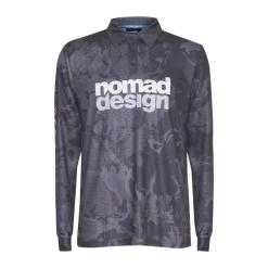 Nomad Long Sleeve Shirts Mens|Flies>Design Collared Fishing Jersey Charcoal Camo