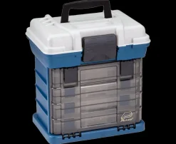 Plano Tackle Boxes And Trays|Flies>4BY 136400 Rack System Hard Tackle Box Blue/Silver