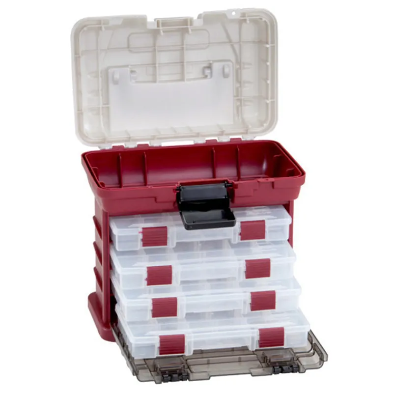 Plano Tackle Boxes And Trays|Flies>4BY 135402 Rack System Tackle Box 3500 Red/Silver