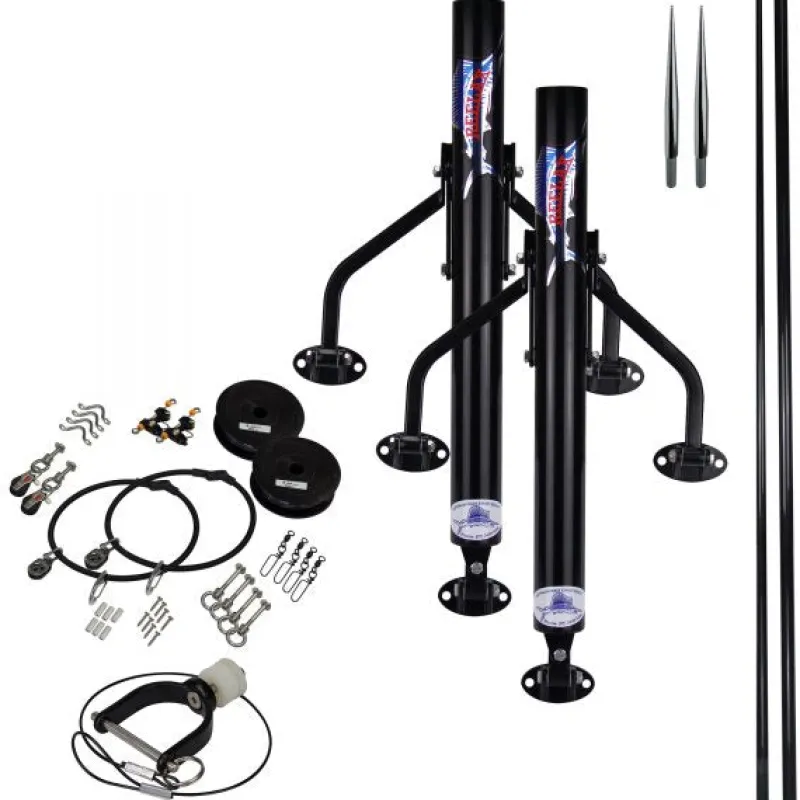 Reelax Boat Outriggers|Flies>Reef Black Ed 550 Outrigger 5.5m 3K Carbon Poles Kit