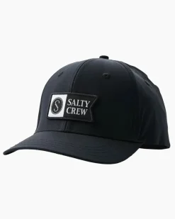 Salty Crew Hats And Headwear|Flies>Alpha Flag Elastic 6 Panel Cap Black