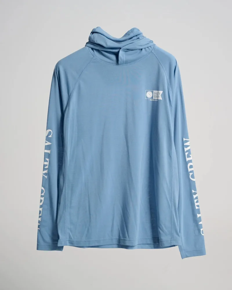 Salty Crew Long Sleeve Shirts Mens|Flies>Alpha Flag Pinnacle Mask Marine Blue
