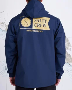 Salty Crew Jackets And Jumpers|Flies>Alpha Snap Jacket Navy