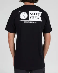 Salty Crew Short Sleeve Shirts Mens|Flies>Alpha SS Tee Black
