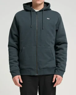 Salty Crew Jackets And Jumpers|Flies>Anchor Quilted Zip Fleece Coal Black