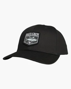 Salty Crew Hats And Headwear|Flies>Angler 6 Panel Cap Black