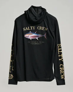 Salty Crew Long Sleeve Shirts Mens|Flies>Big Blue Hooded Sunshirt Mens Black