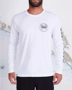 Salty Crew Long Sleeve Shirts Mens|Flies>Blue Crabber LS Sunshirt White