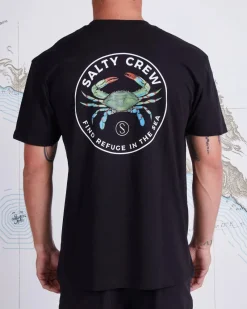 Salty Crew Short Sleeve Shirts Mens|Flies>Blue Crabber SS Tee Black
