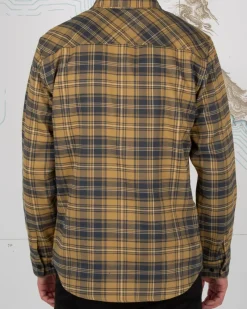 Salty Crew Long Sleeve Shirts Mens|Flies>Boatyard Flannel Tee Brown