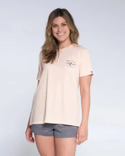 Women Salty Crew Short Sleeve Shirts Womens|Flies>Bruce Boyfriend SS Tee Wmns Apricot