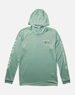 Salty Crew Long Sleeve Shirts Mens|Flies>Bruce Hood Sunshirt Mackerel