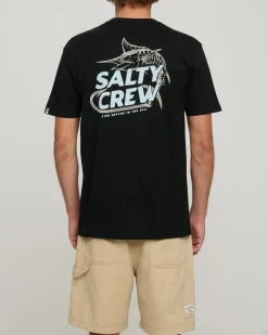 Salty Crew Short Sleeve Shirts Mens|Flies>Hook Up Premium S/S Tee Black