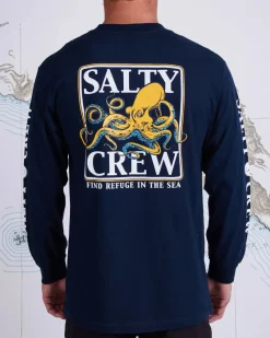 Salty Crew Long Sleeve Shirts Mens|Flies>Ink Slinger Std LS Tee Navy