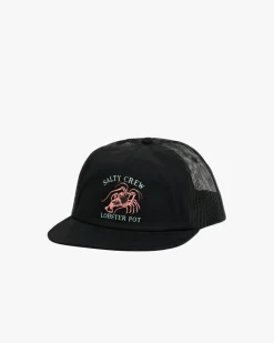 Salty Crew Hats And Headwear|Flies>Lobster Pot Trucker Cap Black