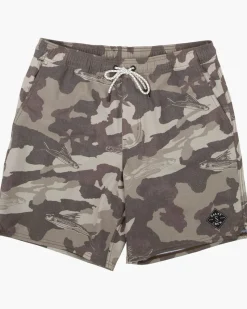 Salty Crew Shorts, Pants And Waders|Flies>Lowtide Elastic Boardshort Camo Tan