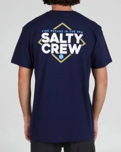 Salty Crew Short Sleeve Shirts Mens|Flies>No Slack SS Tee Navy