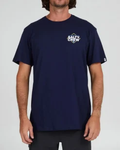 Salty Crew Short Sleeve Shirts Mens|Flies>No Slack SS Tee Navy