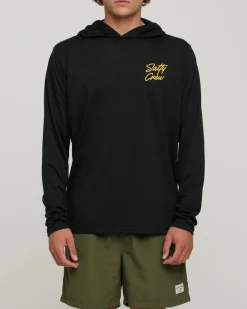 Salty Crew Long Sleeve Shirts Mens|Flies>Snapper Hood Sunshirt Black