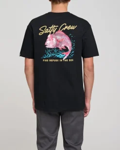 Salty Crew Short Sleeve Shirts Mens|Flies>Snapper Premium SS Tee Black