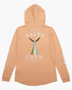 Women Salty Crew Long Sleeve Shirts Womens|Long Sleeve Shirts Mens>Tailed Hooded Sunshirt Wmns Apricot