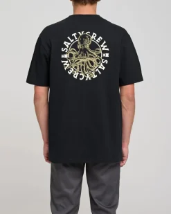Salty Crew Short Sleeve Shirts Mens|Flies>Tentacles Standard S/S Tee Black