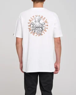 Salty Crew Short Sleeve Shirts Mens|Flies>Tentacles Standard S/S Tee White
