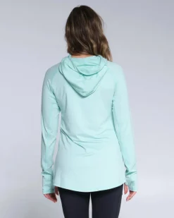 Women Salty Crew Long Sleeve Shirts Womens|Long Sleeve Shirts Mens>Thrill Seekers Hooded Sunshirt Wmns Seafoam