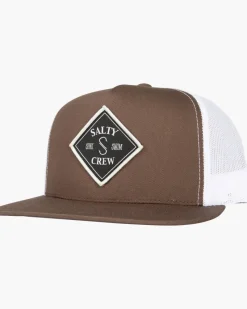 Salty Crew Hats And Headwear|Flies>Tippet Trucker Hat Brown White