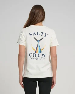 Women Salty Crew Short Sleeve Shirts Womens|Flies>Womens Tailed Boyfriend Tee Bone