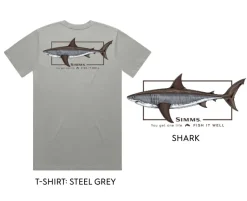 Simms Short Sleeve Shirts Mens|Flies>Artist Tee Great White Fish it Well