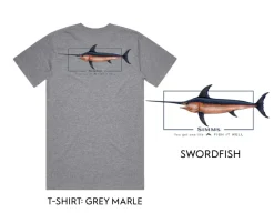 Simms Short Sleeve Shirts Mens|Flies>Artist Tee Swordfish Fish it Well