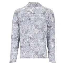 Simms Long Sleeve Shirts Mens|Flies>Solarflex Hooded Sunshirt Back Eddy White